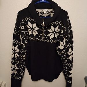 Black and White Snowflake Sweater